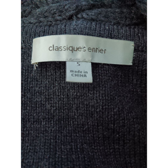 Classique's Entier 100% Soft Merino Wool Woven Chevron Panel Knit Sweater Dress - Picture 6 of 9